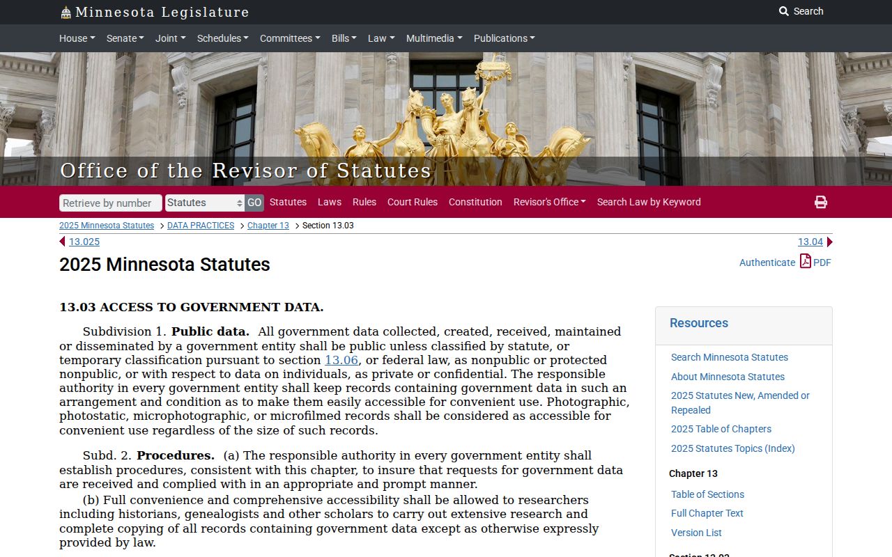 Koochiching County court schedule access under Minnesota records law