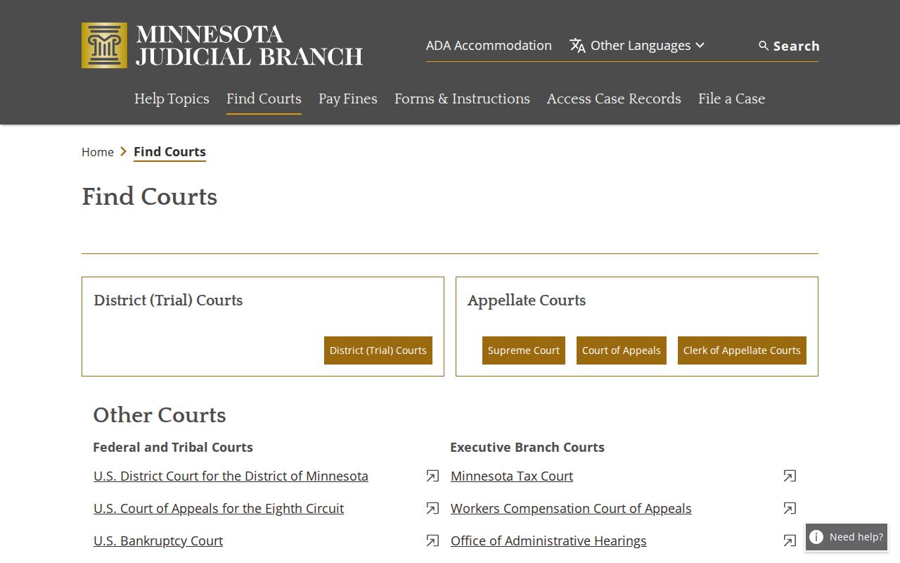 Koochiching County court docket state court finder