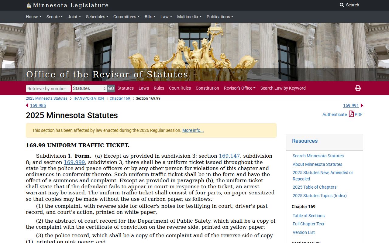 Koochiching County traffic court citation jurisdiction under Minnesota law